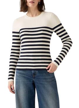 Jersey Levis Adrienne rayas blanco y azul para mujer