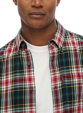 Camisa Superdry Vintage Check cuadros verde para hombre