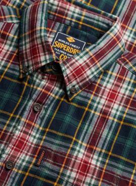 Camisa Superdry Vintage Check cuadros verde para hombre