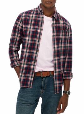 Camisa Superdry Vintage Check cuadros azul marino para hombre