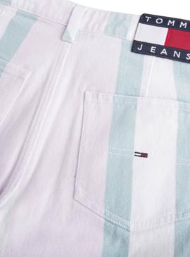 Pantalon Vaquero Tommy Jeans Stripe Blanco Mujer