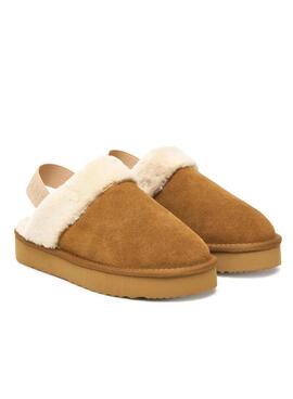 Zuecos Pepe Jeans Dissy camel para mujer