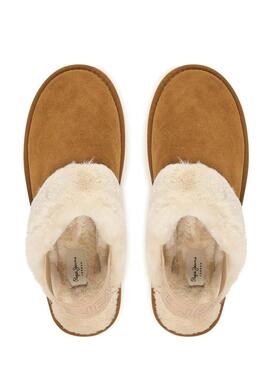 Zuecos Pepe Jeans Dissy camel para mujer