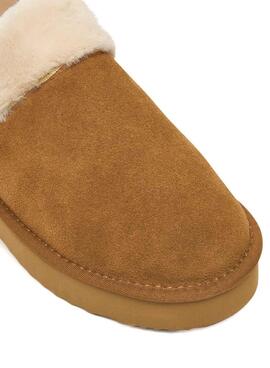 Zuecos Pepe Jeans Dissy camel para mujer