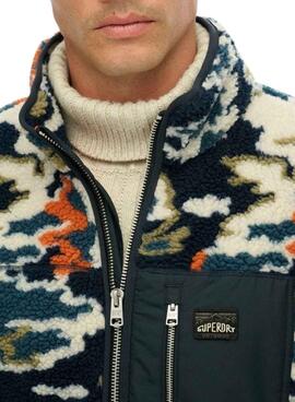 Polar Superdry Printed Fleece Zip estampado multicolor para hombre
