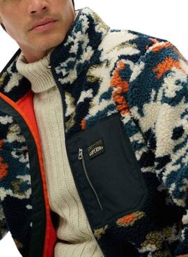 Polar Superdry Printed Fleece Zip estampado multicolor para hombre
