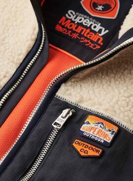 Polar Superdry Vintage Retro Full Zip beige para hombre