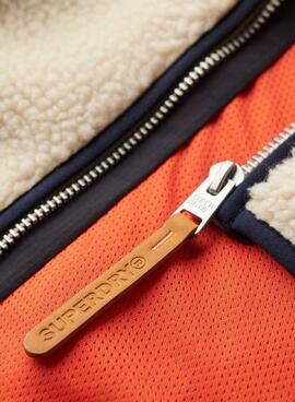Polar Superdry Vintage Retro Full Zip beige para hombre