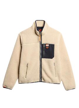 Polar Superdry Vintage Retro Full Zip beige para hombre