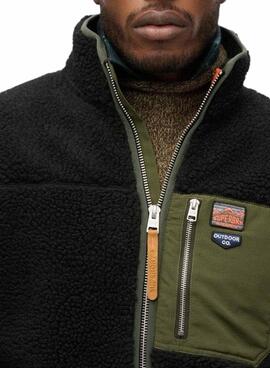 Polar Superdry Vintage Retro Full Zip negro para hombre