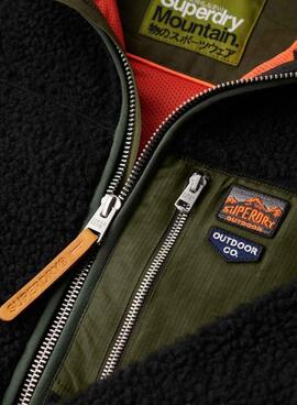 Polar Superdry Vintage Retro Full Zip negro para hombre