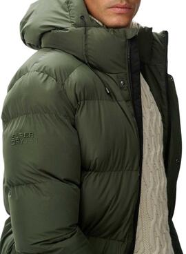 Cazadora Superdry Hooded Sports Puffe Mid acolchado verde para hombre