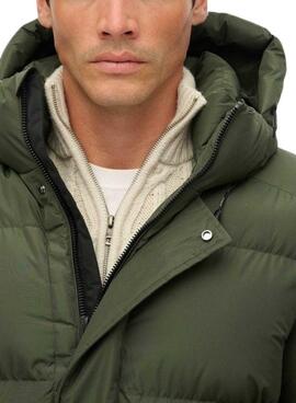Cazadora Superdry Hooded Sports Puffe Mid acolchado verde para hombre