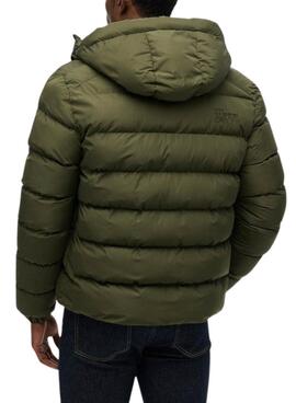 Cazadora Superdry Hooded Sports Puffer acolchado verde para hombre