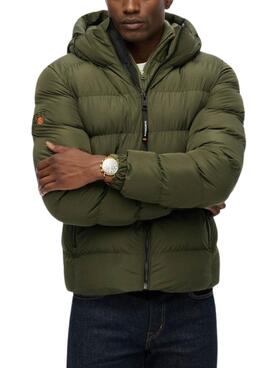 Cazadora Superdry Hooded Sports Puffer acolchado verde para hombre