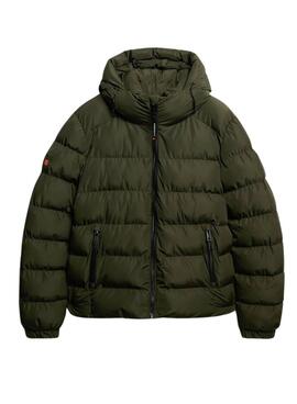 Cazadora Superdry Hooded Sports Puffer acolchado verde para hombre