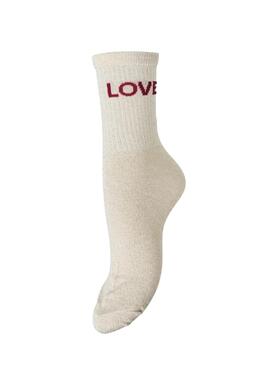 Calcetines Pieces Anna beige para mujer