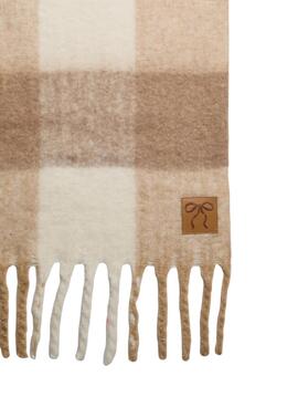 Bufanda Pieces Juline beige para mujer