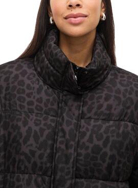 Abrigo acolchado Vila Vipuff animal print para mujer