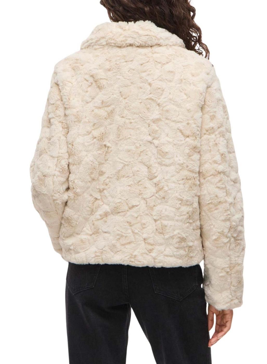 Cazadora de pelo Vila Vidorte beige para mujer
