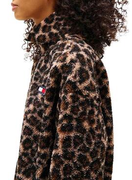 Chaqueta Tommy Jeans Teddy leopardo para mujer
