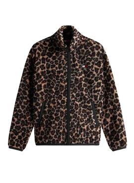 Chaqueta Tommy Jeans Teddy leopardo para mujer