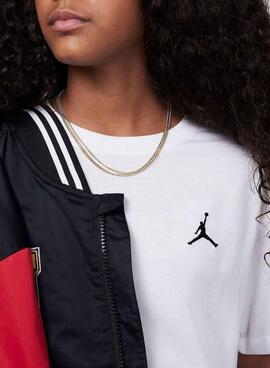 Camiseta Jordan Brooklyn Essentials blanco para niña