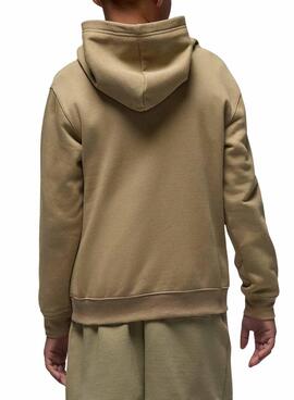 Sudadera Jordan Brooklyn Fleece capucha camel para niño
