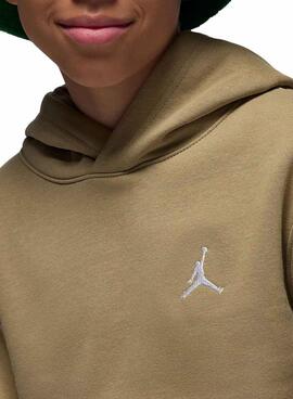 Sudadera Jordan Brooklyn Fleece capucha camel para niño