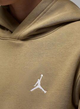 Sudadera Jordan Brooklyn Fleece capucha camel para niño