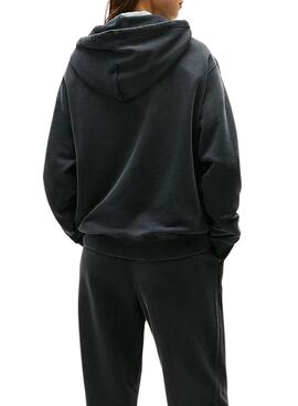Sudadera Tommy Jeans Crest Flag negro para mujer