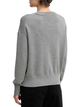 Jersey Calvin Klein Cotton Graphic gris para mujer