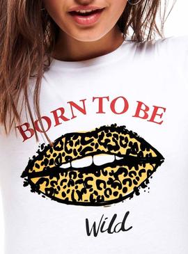 Camiseta Only Flea Lips Blanco