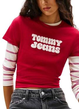 Camiseta Tommy Jeans Essential rojo para mujer