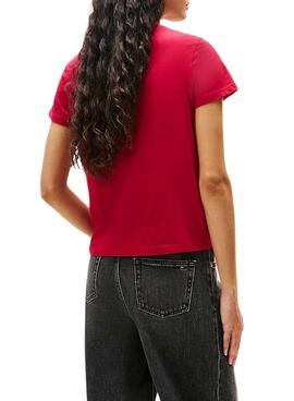 Camiseta Tommy Jeans Essential rojo para mujer