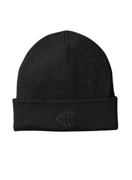 Gorro Calvin Klein Fine Rib negro para hombre