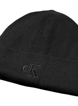 Gorro Calvin Klein Fine Rib negro para hombre