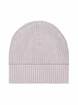 Gorro Calvin Klein Patch Chunky Rib gris para hombre
