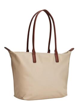 Bolso tote Tommy Hilfiger Popette beige para mujer