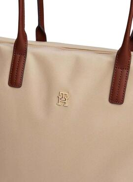 Bolso tote Tommy Hilfiger Popette beige para mujer