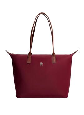 Bolso tote Tommy Hilfiger Popette granate para mujer