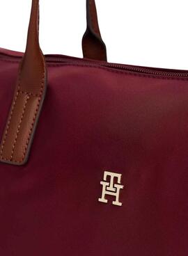Bolso tote Tommy Hilfiger Popette granate para mujer