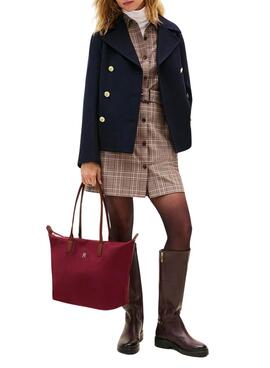 Bolso tote Tommy Hilfiger Popette granate para mujer