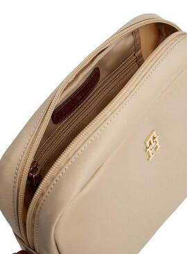 Bolso Tommy Hilfiger Popette nailon beige para mujer
