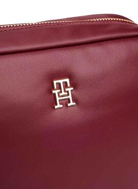 Bolso Tommy Hilfiger Popette nailon granate para mujer