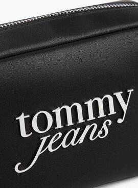 Bolso Tommy Jeans Camera Serif negro para mujer