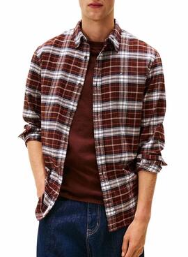 Camisa Tommy Jeans Flannel marrón para hombre