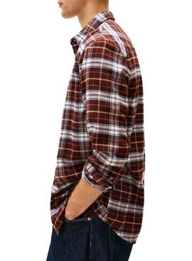 Camisa Tommy Jeans Flannel marrón para hombre