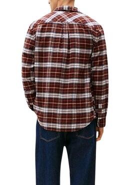 Camisa Tommy Jeans Flannel marrón para hombre