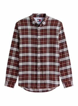 Camisa Tommy Jeans Flannel marrón para hombre